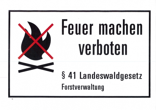 Feuer machen verboten